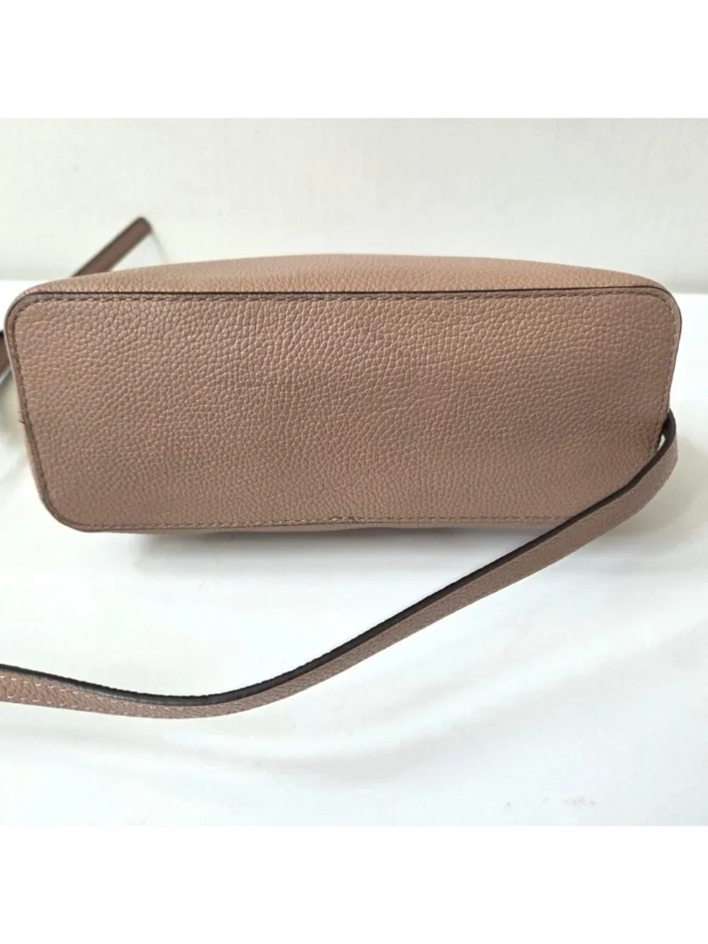 Michael Kors Purse Fawn Pink Tan Pebbled Leather Adele Dome Crossbody Preppy